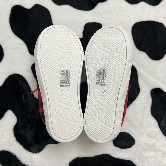 NWOT Blowfish Red and Black Buffalo Plaid Sherpa Lined Sneakers Toddler Sz 10 - Picture 6 of 9